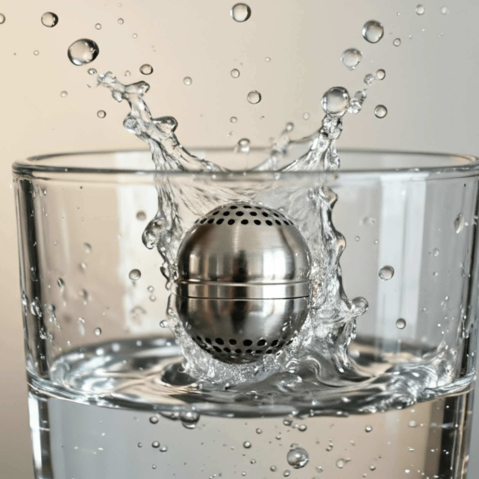 H₂Bubblr hydrogen diffuser creating bubbles inside a glass of water